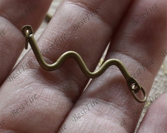 Bronze Tone Brass Jewelry Connector, Earring Findings (32mm)