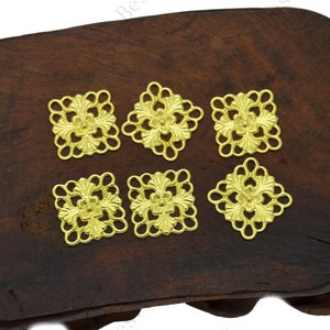 Raw Brass square flower Filigree Jewelry Connectors Setting,Connector Findings,Filigree Findings,Flower Filigree,filigree stamping
