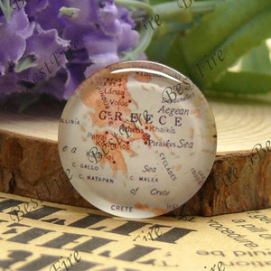 10mm,12mm,14mm,16mm,18mm,20mm,25mm,30mm Runde Glas Cabochons Griechenland Landkarte,Schmuck Cabochons finden Perlen,Glas Cabochons,Landkarte Cabochons