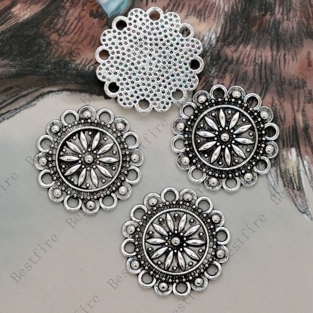19mm Flower Connector Charms Silver Tone ,flower Connectors Charms ...