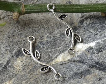 Silver tone charming leaf connectors pendant,metal finding ,Leaf connectors findings beads,beads findings