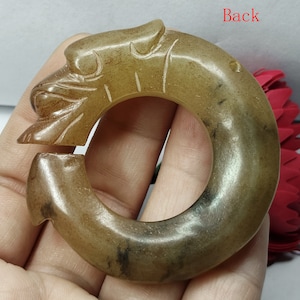Double Face Carved Dragon Circle Jade Pendant ,Carving Dragon Circle jade pendant
