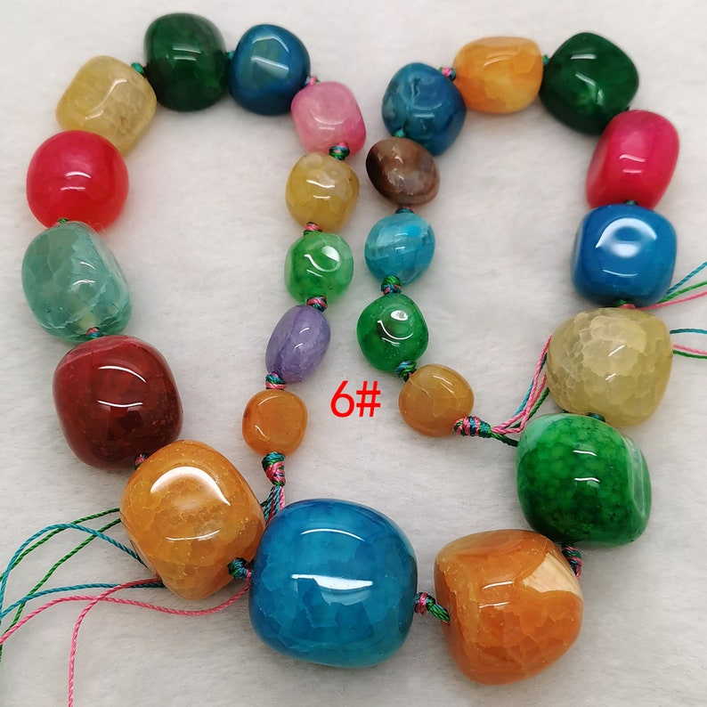 Perle de pierre de pépite d'agate multicolore / orange / bleu / vert, perles de pierres précieuses d'agate, perles de pierres précieuses d'agate à facettes pépite brins lâches 6