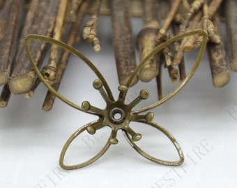 21x25mm Antique Brass Butterfly flower Filigree Jewelry Connectors Setting,Connector Findings,Filigree Findings,Flower Filigree