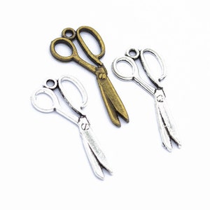 13x30MM Bronze tone lovely shears Charm Pendant, Silver tone Scissor Charms ,Sewing Charms metal finding,pendant beads