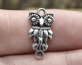 11x21MM Silver TONE OWL Connector Owl jewelry findings,metal finding,pendant beads,two holes Charms