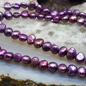 Flat Natural  Freshwater Cultured Pearls,Genuine Baroque Nugget Pearls,Loose Pearl Strand For For Jewelry Making
