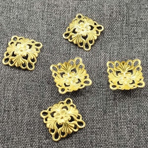 Raw Brass square Filigree Jewelry Connectors Setting,Connector Findings,Filigree Findings,Flower Filigree,filigree stamping