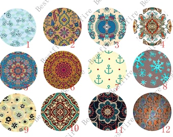Flower Photo Glass Cabochons, Round Beads (10mm-30mm)