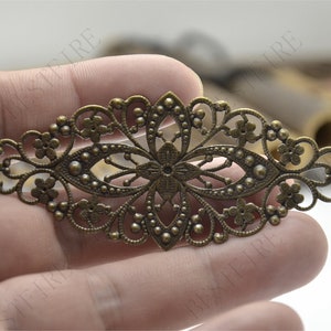 35*80mm bronze tone Brass flower Filigree Jewelry Connectors Setting,Filigree Findings,Stamping Filigree Flower Findings