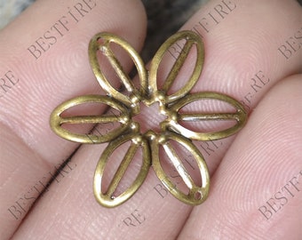 10 pcs Antique Brass 22mm flower Filigree Jewelry Connectors Setting,Connector Findings,Filigree Findings,Flower Filigree