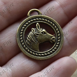 20 pcs of Horse Head pendant Charms Bronze Tone ,Horse Head Charm pendant beads findings