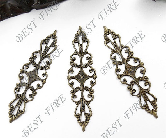 16x57mm Bronze Tone filigree sheets jewelry findings filigree findings connector filigree findings