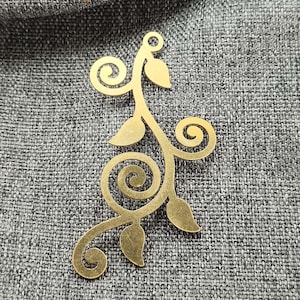 Raw Brass leaf flower pendant Charms - Raw Brass leaf flower Earring Components, Raw brass leaf flower Findings,Earring Findings