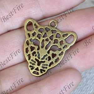 Leopard Charms Bronze Tone Cat Leopard Face,Charms Findings pendant,jewelry pendant finding