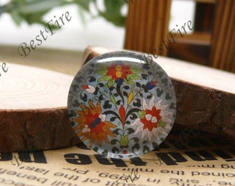10mm,12mm,14mm,16mm,18mm,20mm,25mm,30mm Round Glass Cabochons China flower,jewelry Cabochons finding beads,Glass Cabochons
