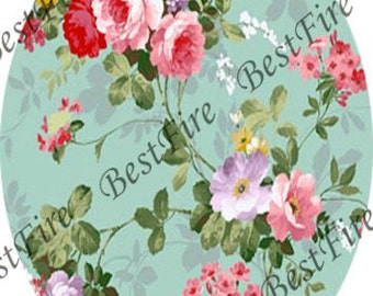 Puede incluir: Un fondo turquesa con un patrón floral con flores rosas, moradas y rojas. Las flores están dispuestas en un patrón repetitivo y están rodeadas de hojas verdes.
