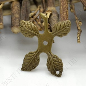 Conector de filigrana de hoja de latón tono bronce (21 x 18 mm)