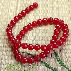 8 mm Red Round jade Beads, Round jade stone bead, Round jade Beads,Round jade stone Full strand