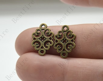 18*13MM Bronze tone Flower Connector, jewelry findings,Flower charm,Flower pendant,two holes Charms