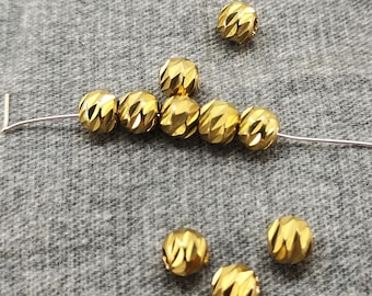 Raw Brass Round Spacer Beads, Jewelry Findings (5.5 mm)