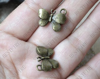 20pcs bronze tone metal Butterfly pendant ,charm pendant,Butterfly Charm Jewelry Charm Earring Pendant