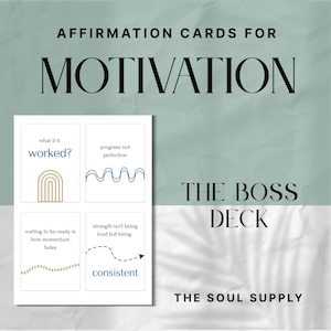 32 Motivation Affirmation Cards, Printable Mantras for Discipline & Confidence, A4 Download PDF for Journaling or Daily Rituals