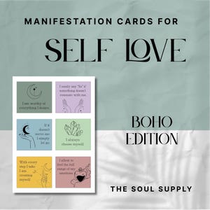 36 Boho Affirmation Cards, Printable Mantras for Manifesting, Self-Love & Positivity, A4 Download PDF for Journaling or Daily Rituals