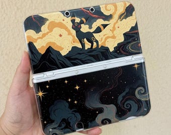 DIY Umbreon Eevee New 3DS XL ndsl Handgefertigte Schutzhülle für alle Modelle, Hartschalenkoffer für Nintendo ndsi 2DS Gaming-Fans