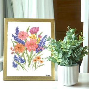 Wildflower bouquet bright watercolor giclee print