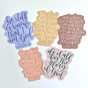 Bible verse vinyl stickers set of 5 - 3inch