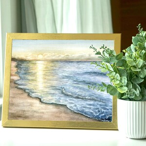 Beach sunrise coastal landscape watercolor giclee print