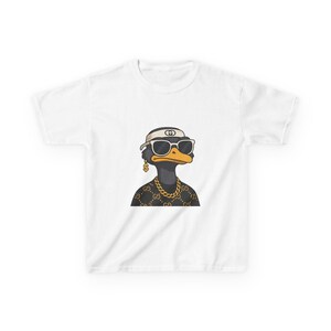 Trendy Kids Tee with Cool Duck Design, Fun Gift for Little Fashionistas, Summer Outfit, Birthday Present, Streetwear Style