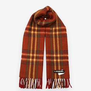 Vintage Lancel Wool Scarf Muffler Lancel Lambswool Scarves Accessories Authentic Shawl Luxury Cozy Shawl Winter Christmas Gift for Him