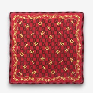 Vintage Fendi Handkerchief Fendi Roma Monogram Bandana Pocket Squares Neckerchief Womens Luxury Accessories Scarves Summer Gift for Him