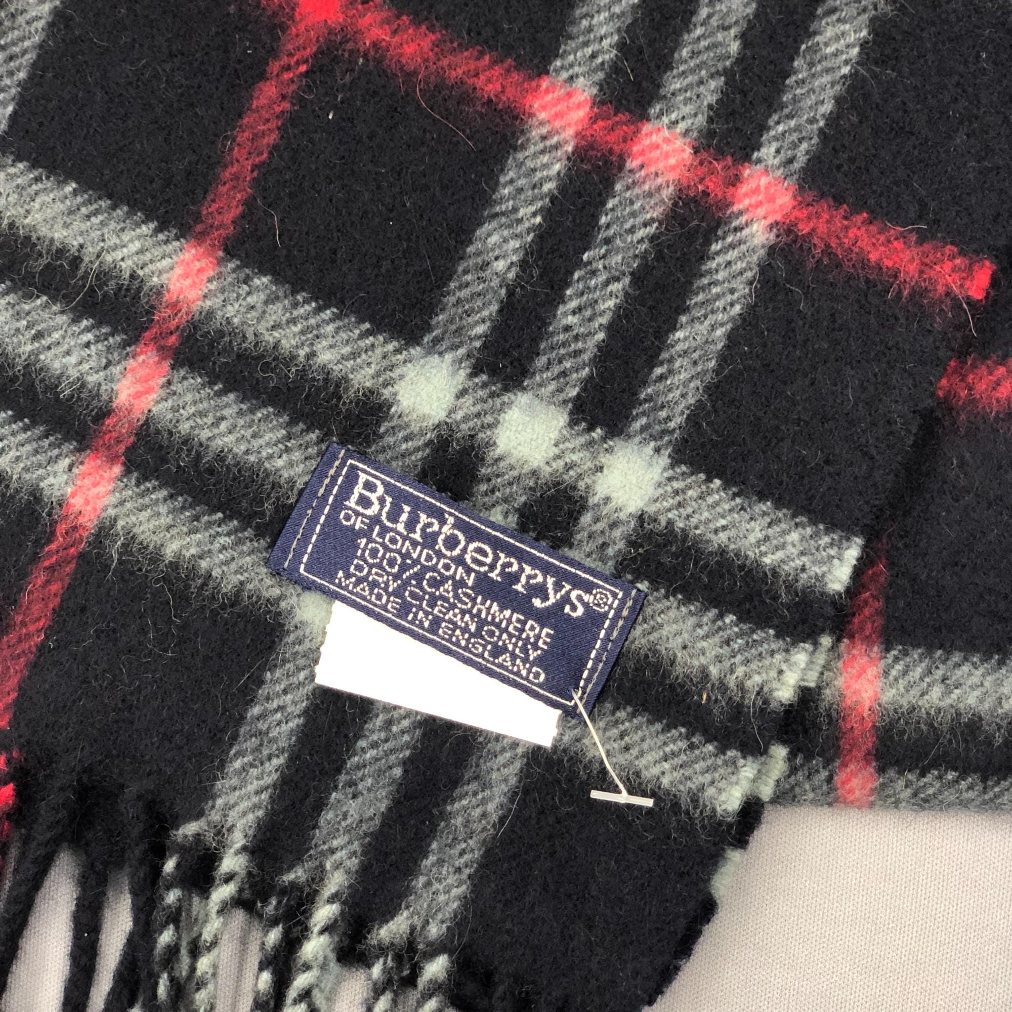 Vintage Burberry Cashmere Scarf Burberrys Wool Scarves Muffler