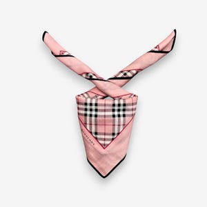 Vintage Burberry Handkerchief Burberrys Bandana Pocket Squares Neckerchief Headband Authentic Womens Accessories Scarves Summer Gift for Her