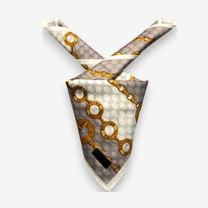 NWT Vintage Celine Handkerchief Celine Paris Bandana Chain Motif Womens Luxury Accessories Neckwear Authentic Neckerchief Gift for Her