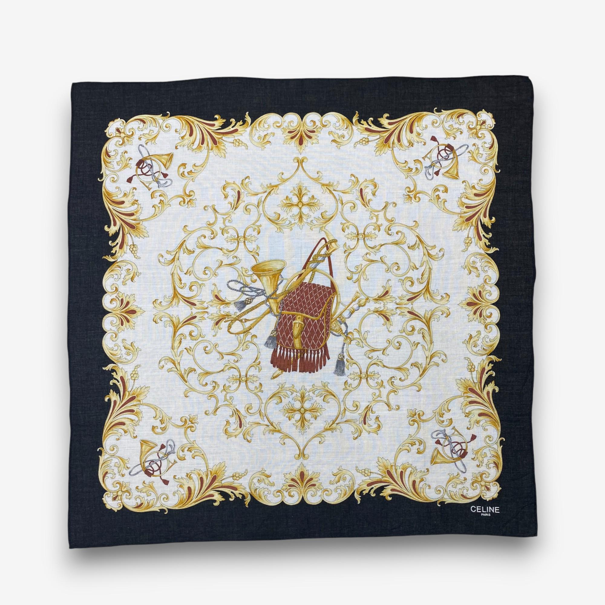 Vintage Celine Handkerchief Celine Paris Bandana Celine 