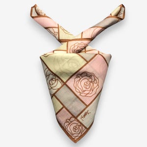 Vintage YSL Handkerchief Yves Saint Laurent Bandana Womens Accessories Neckerchief Pocket Square Neck Scarf Headband Babushka Gift for Her