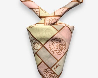 Pañuelo vintage YSL, bandana Yves Saint Laurent, accesorios para mujer, pañuelo para el cuello, pañuelo de bolsillo, bufanda, diadema, babushka, regalo para ella