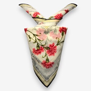 Vintage Lanvin Handkerchief Authentic Lanvin Bandana Luxury Neckerchief Headband Pocketsquare Womens Accessories Neckwear Gift for Her