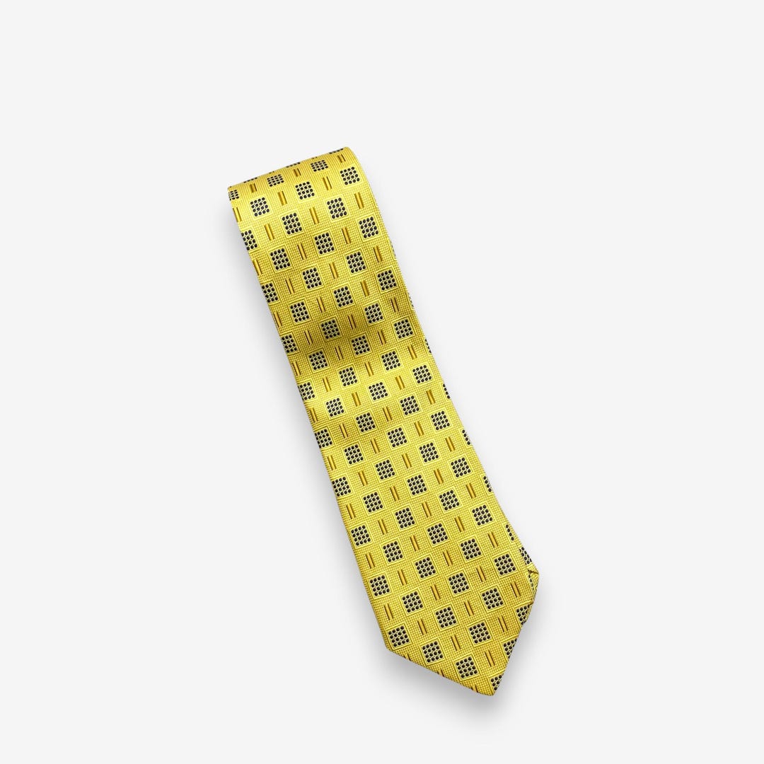 Ysl Geometry Pattern Vintage 90s Yves Saint Laurent Silk Tie, Authentic YSL Neck Tie ...