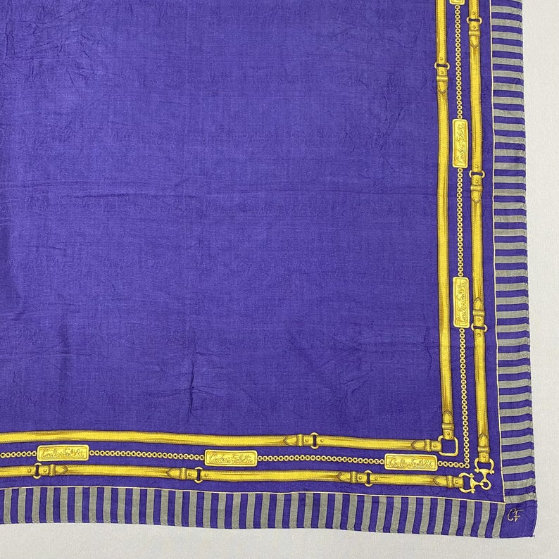 Vintage Carlos Falchi Handkerchief Equestrian Neckerchief Stripe Hankie ...