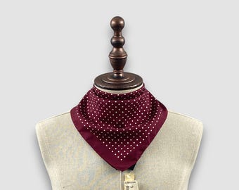 Bufanda de seda Polo Ralph Lauren vintage nueva con etiquetas, pañuelo de lunares, estola de seda, bufanda italiana, accesorios para el cuello, bufandas de seda, pañuelo rojo