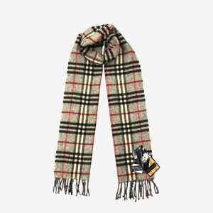 Vintage Burberry Wool Scarf Muffler Burberry Lambswool Ribbed Knit Scarves Cozy Winter Neckwear Accessories Christmas Winter Gift for Her