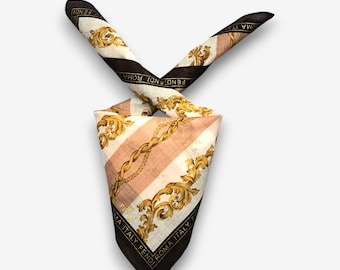 Pañuelo vintage Fendi, pulsera Fendi, cadena, motivo de lujo, bandana, pañuelo de bolsillo, accesorios para mujer, bufanda, regalo para ella
