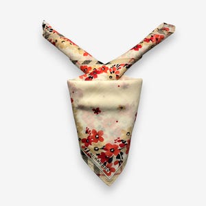 Vintage Burberry Handkerchief Burberrys Bandana Floral Motif Pocket Squares Neckerchief Auth Womens Accessories Scarves Summer Gift for Her