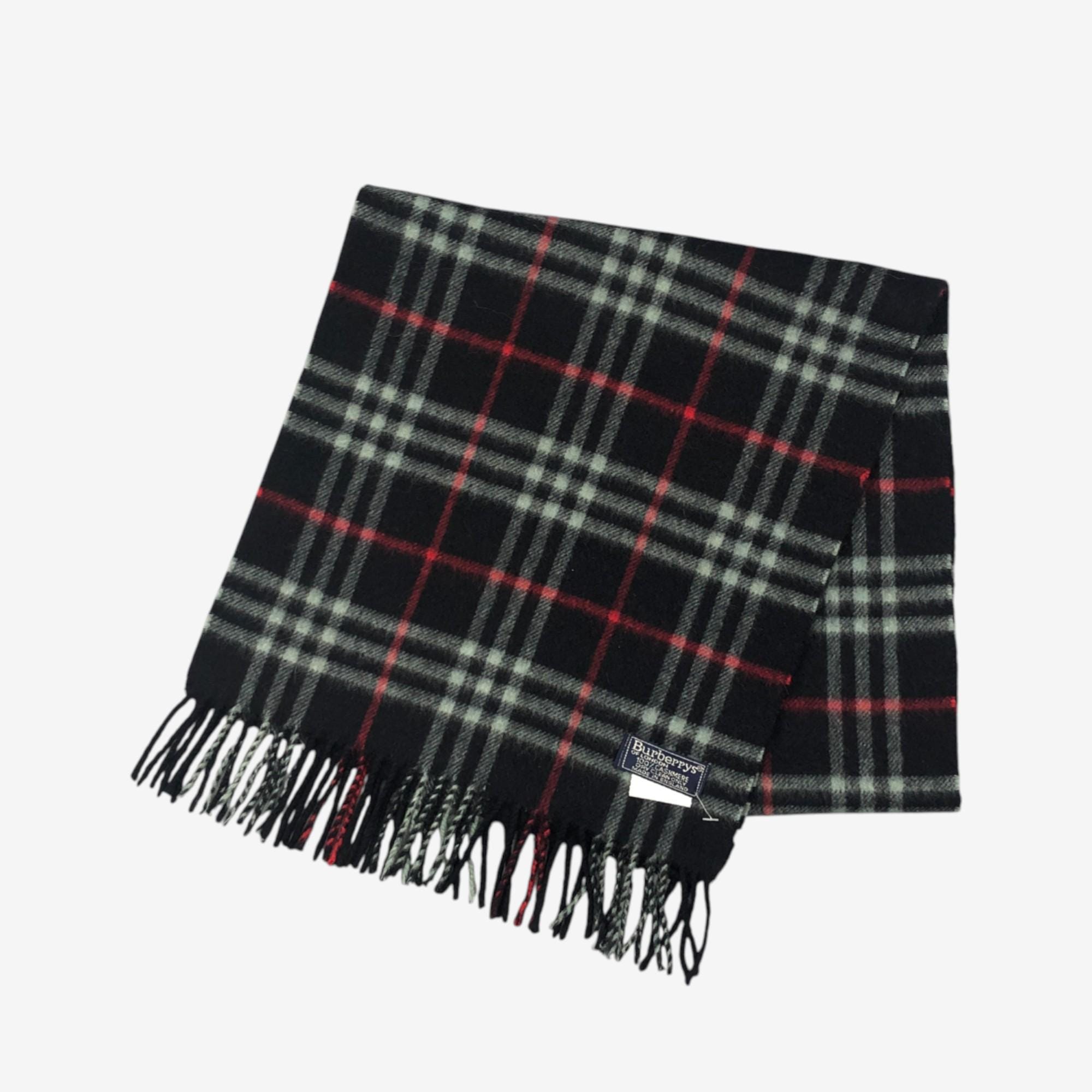 Vintage Burberry Cashmere Scarf Burberrys Wool Scarves Muffler