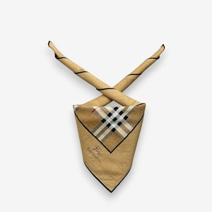 Vintage Burberry Handkerchief Burberrys Bandana Burberrys Neckerchief Accessories Pocketsquare Neck Scarf Authentic Luxury Headband Scarves